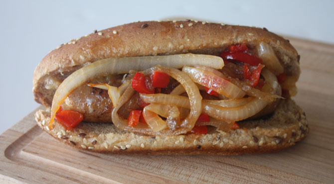 Italian-Sausage-Sandwich-with-Fried-Sweet-Peppers