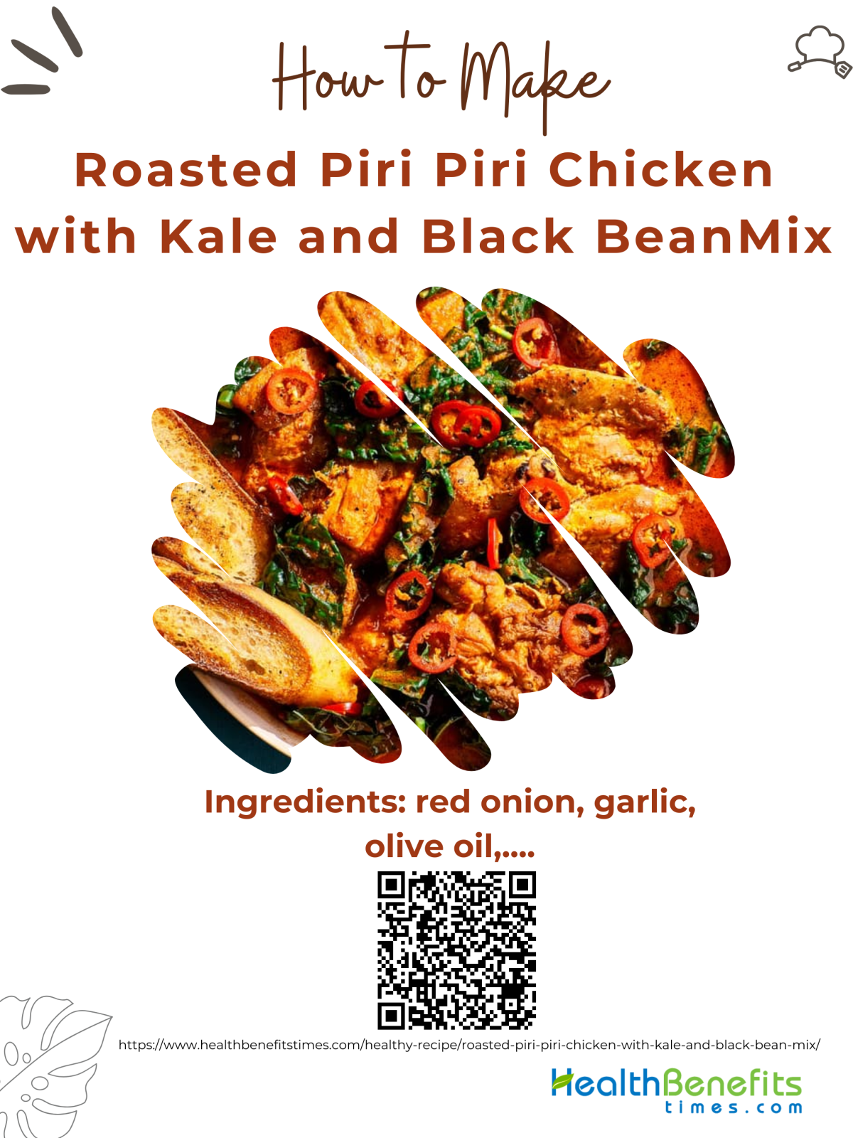 Roasted Piri Piri Chicken with Kale and Black Bean Mix | Health Benefits