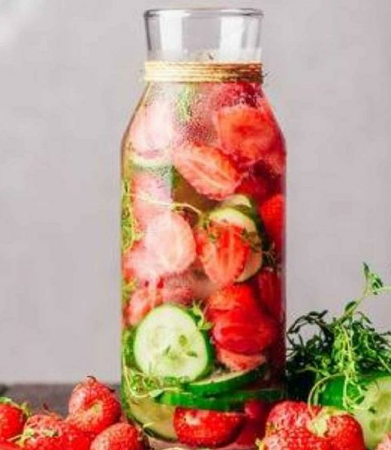 Cucumber Strawberry Thyme Infused Water Recipe Healthy Recipe 7623