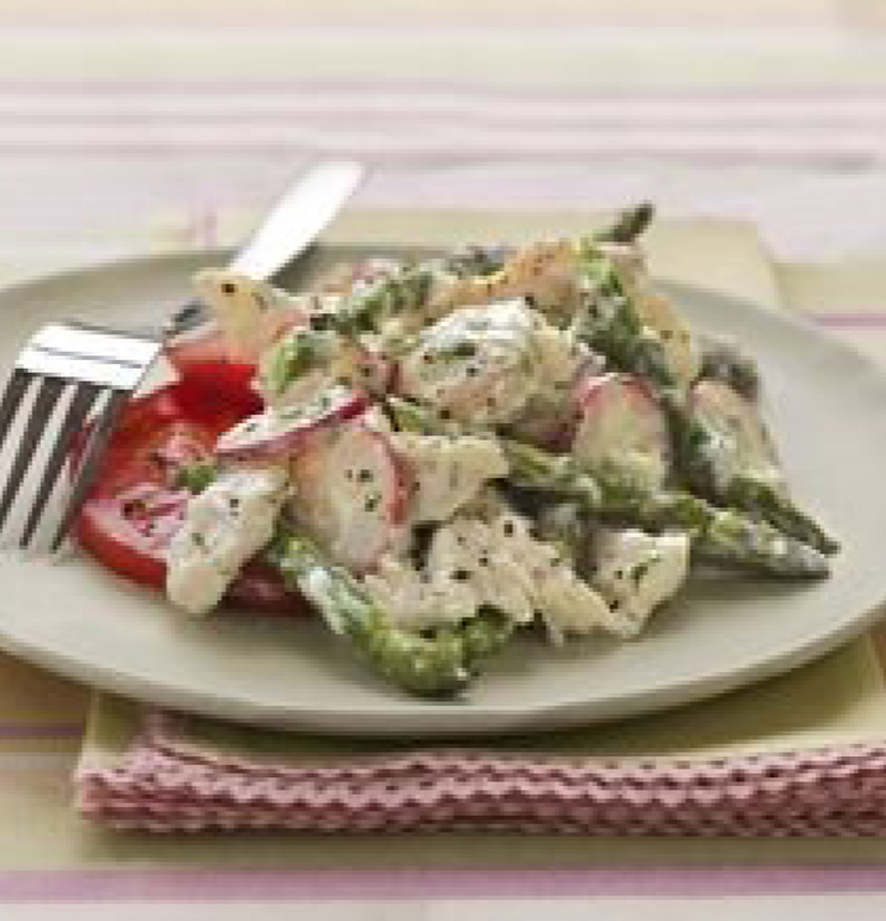 Chicken salad with asparagus and creamy dill dressing recipe - Healthy ...